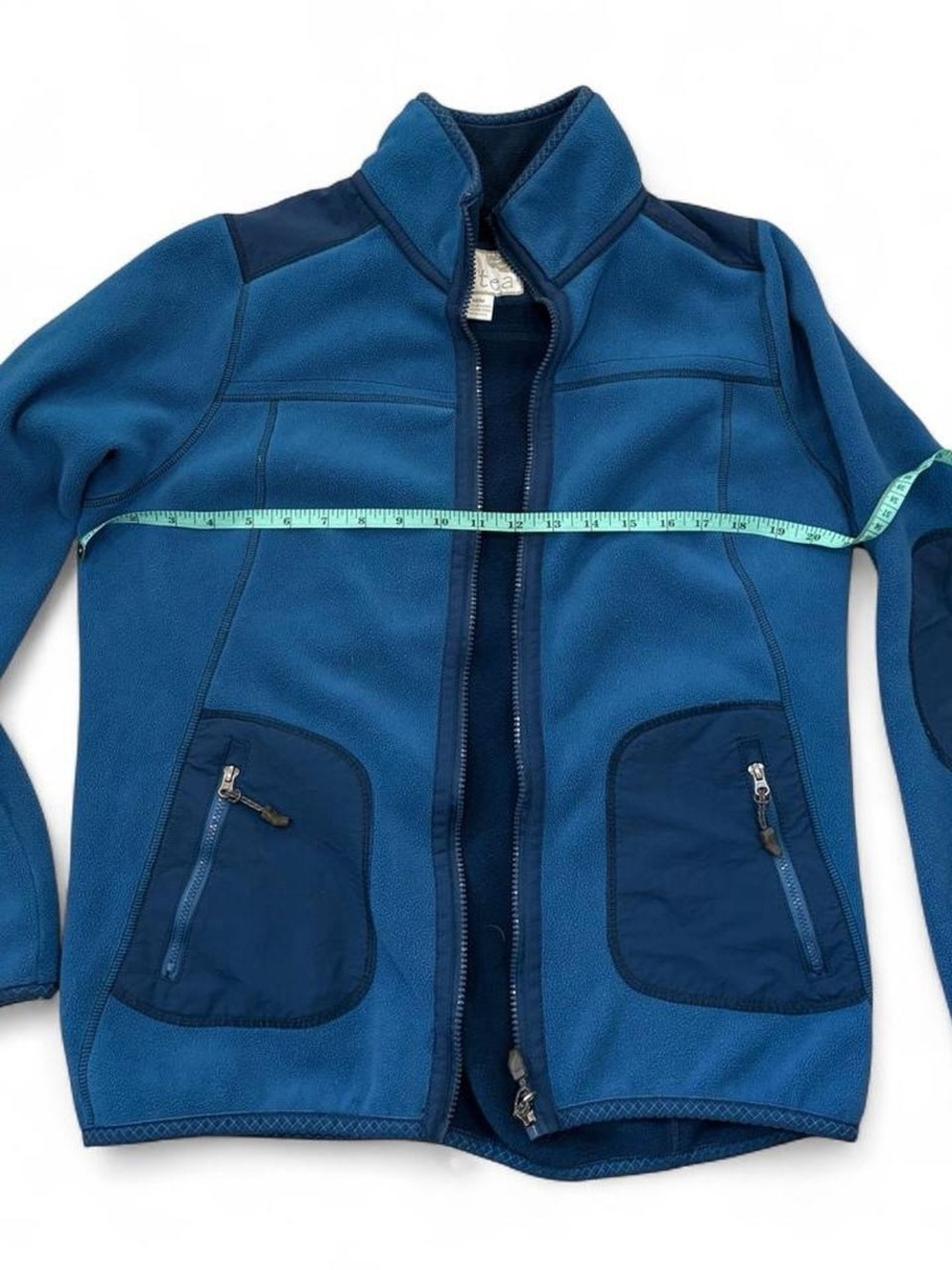 Blue women’s fleece Jacket with Zipper Pockets
